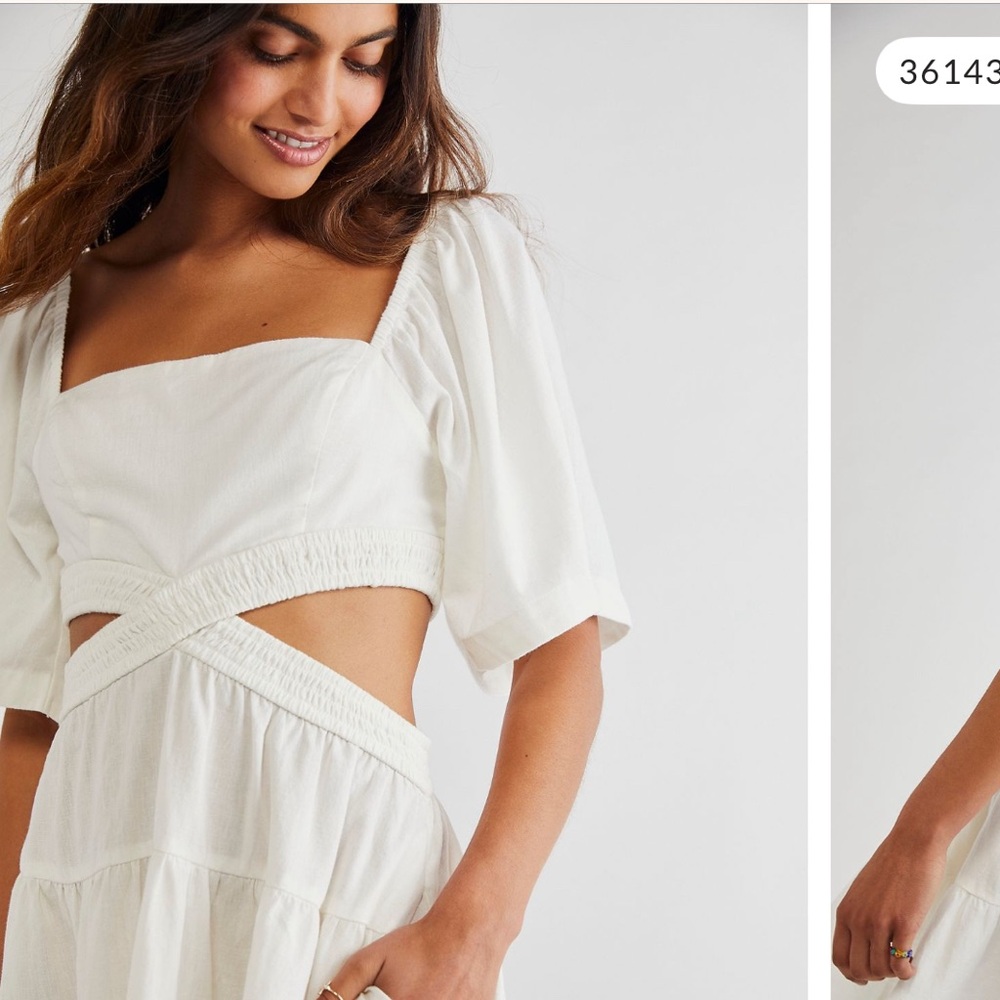 Free People Cross of sunlight White Mini Dress
